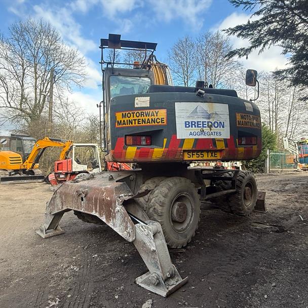55 REG JCB JS130W Wheeled Excavator With Blade And Jack Legs