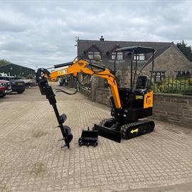 New/Unused 2024 JPC HT12 Mini Excavator Bundle With Posthole Borer And Bucket