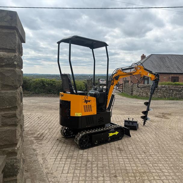 New/Unused 2024 JPC HT12 Mini Excavator Bundle With Posthole Borer And Bucket