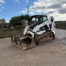 Bobcat T190 Turbo Tracked Skidsteer Loader With Muck Grab