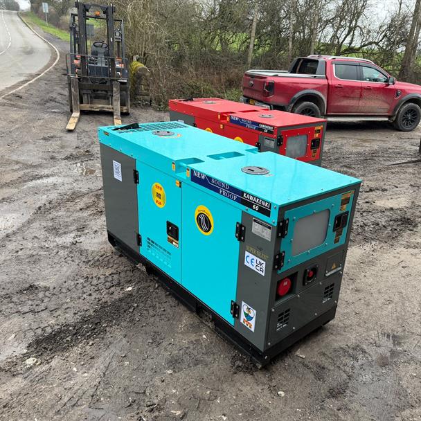 NEW/UNUSED KAWAKENKI 60KVA DIESEL SOUND PROOF GENERATOR compactor for sale in Pilsley, Chesterfield — photo 2