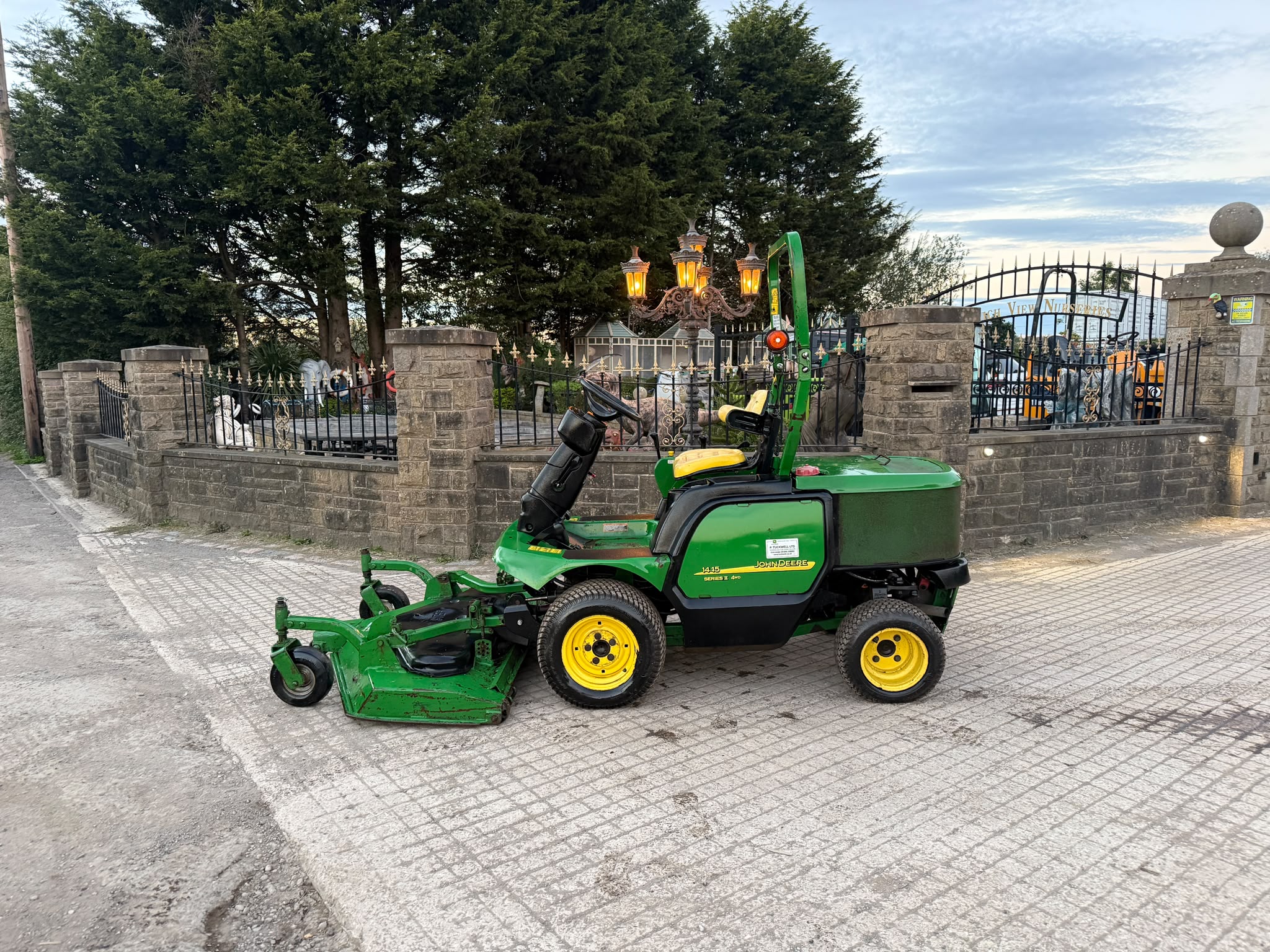 2014 2014 JOHN DEERE 1445 4WD OUTFRONT RIDE ON MOWER WITH JOHN DEERE 62” ROTARY DECK for sale in Pilsley, Chesterfield